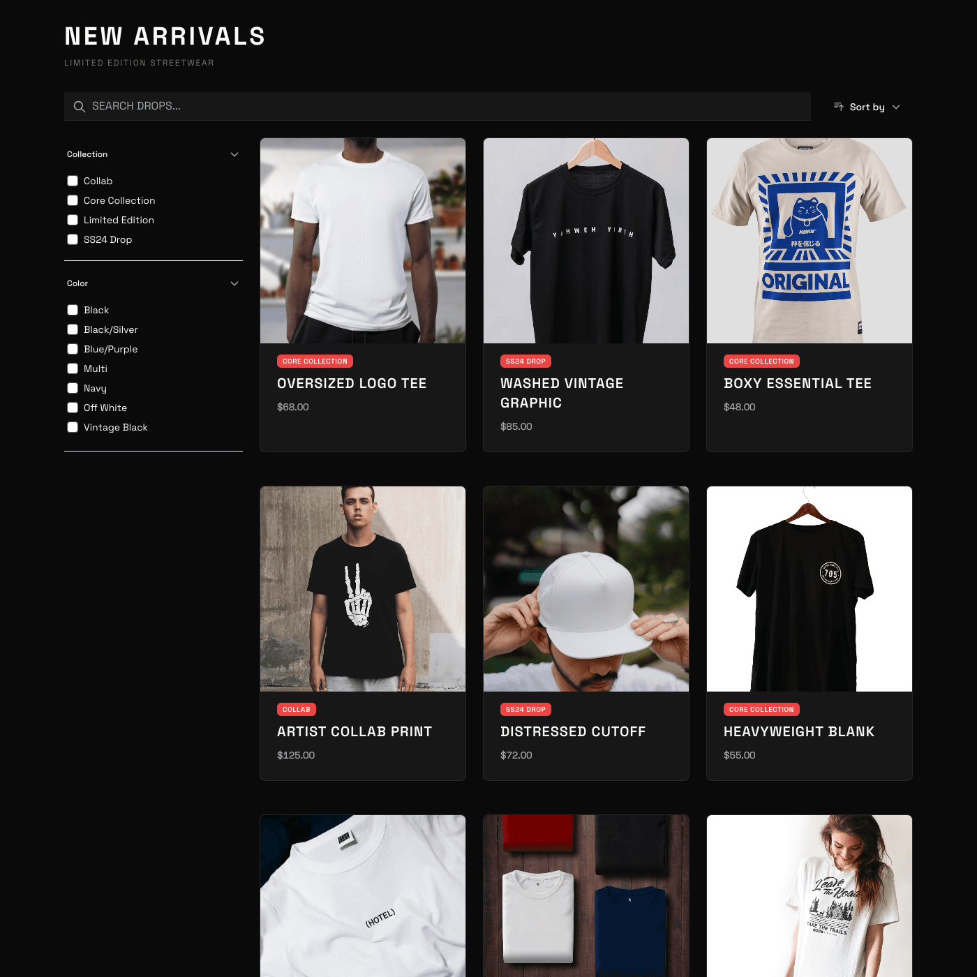 T-Shirt Shop Widget embedded on a website