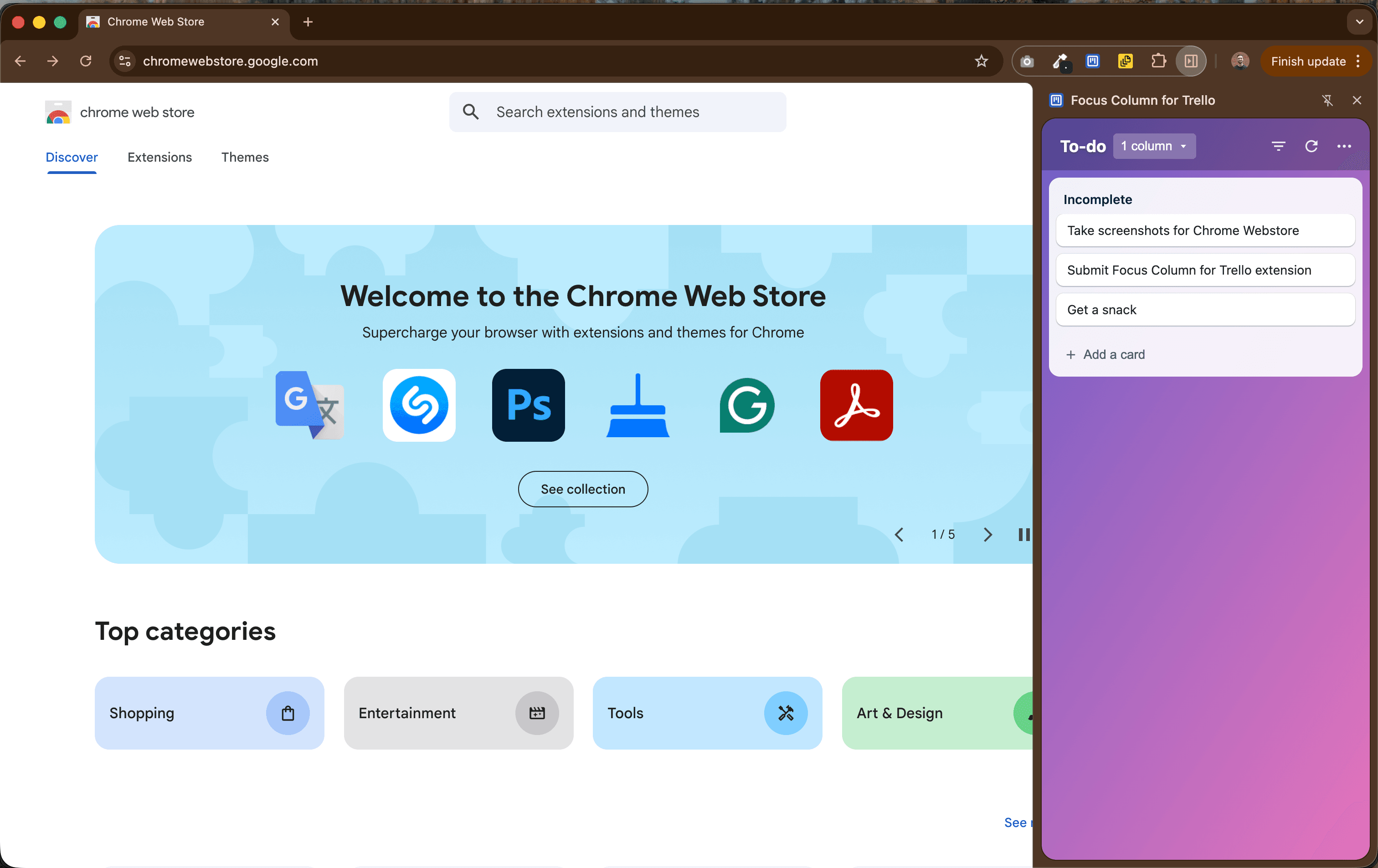 Focus Column for Trello - Screenshot 1
